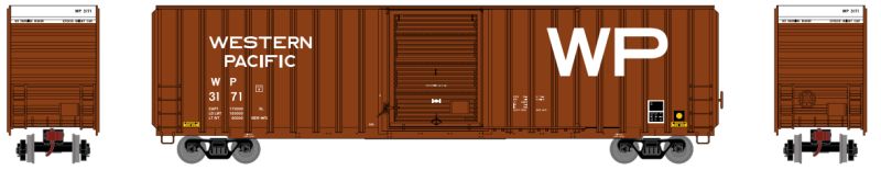 Athearn HO RTR FMC 60' Hi-Cube Ex-Post Box, WP/Brown #3177 - ATH72650