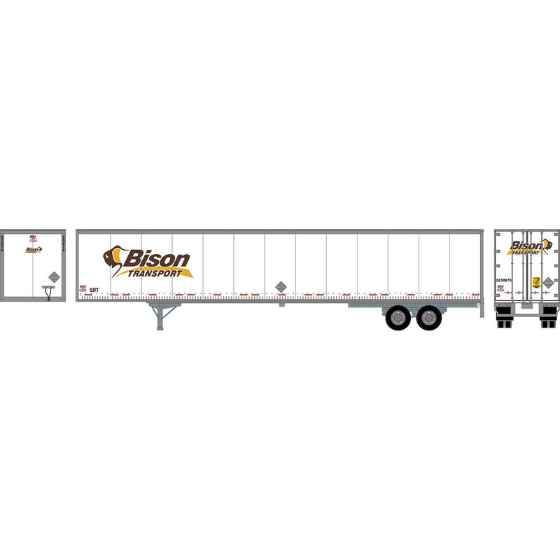 Athearn HO RTR 53' Wabash Plate Trailer,Bison Transport #2 - ATH72808