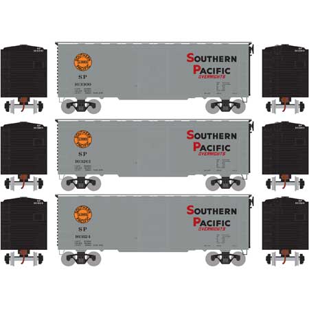 Athearn HO RTR 40' YSD Box, SP/Silver Overnight #1 (3) - ATH73697
