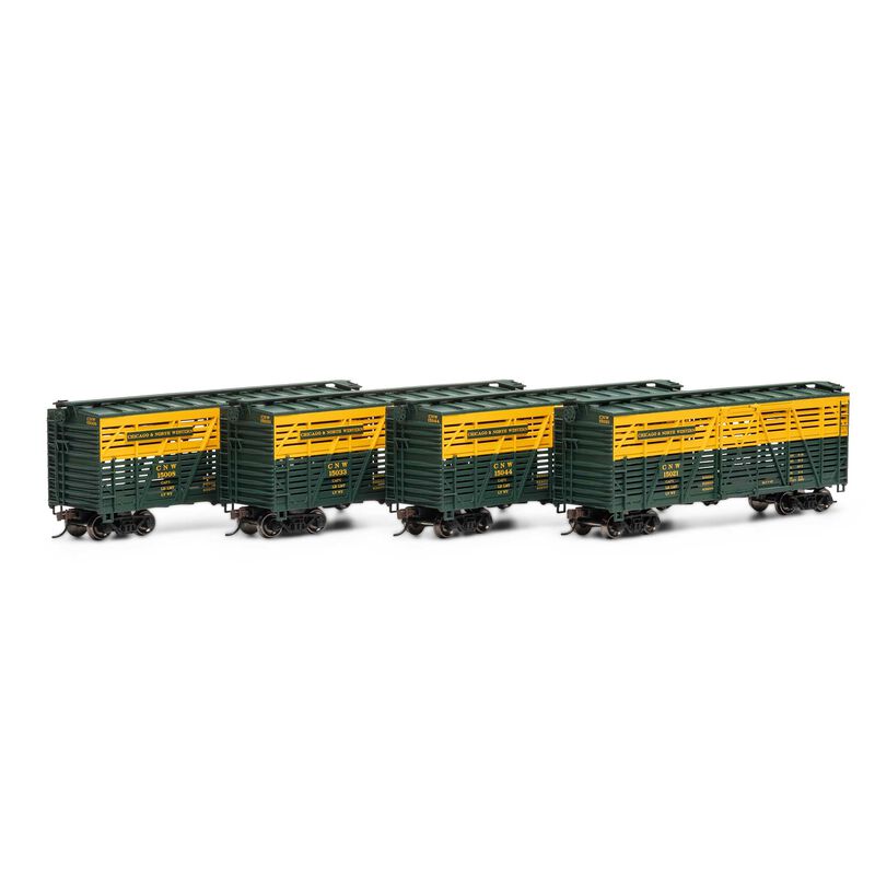 Athearn - HO 40' Stock Car, C&NW #1 (4) - ATH75994