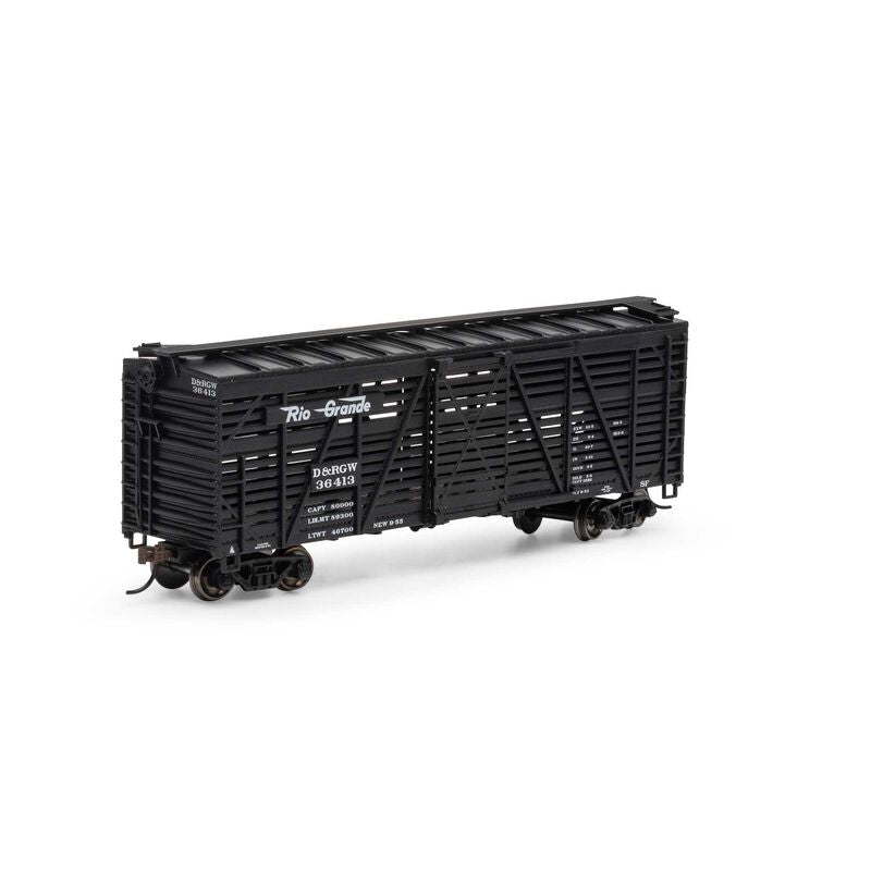 Athearn - HO 40' Stock Car, D&RGW #36413 - ATH75995