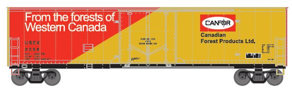 Athearn HO RTR 50' Youngstown PD Box, USEX/Canfor #2056 - ATH76124