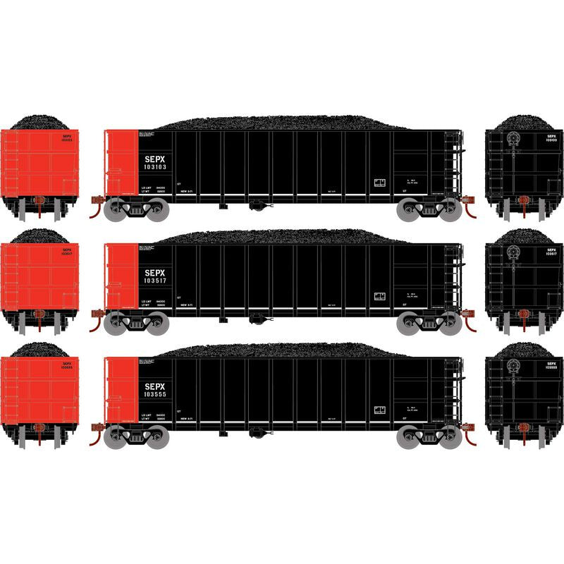 Athearn HO Thrall High Side Gondola w/Load, SEPX #3 (3)