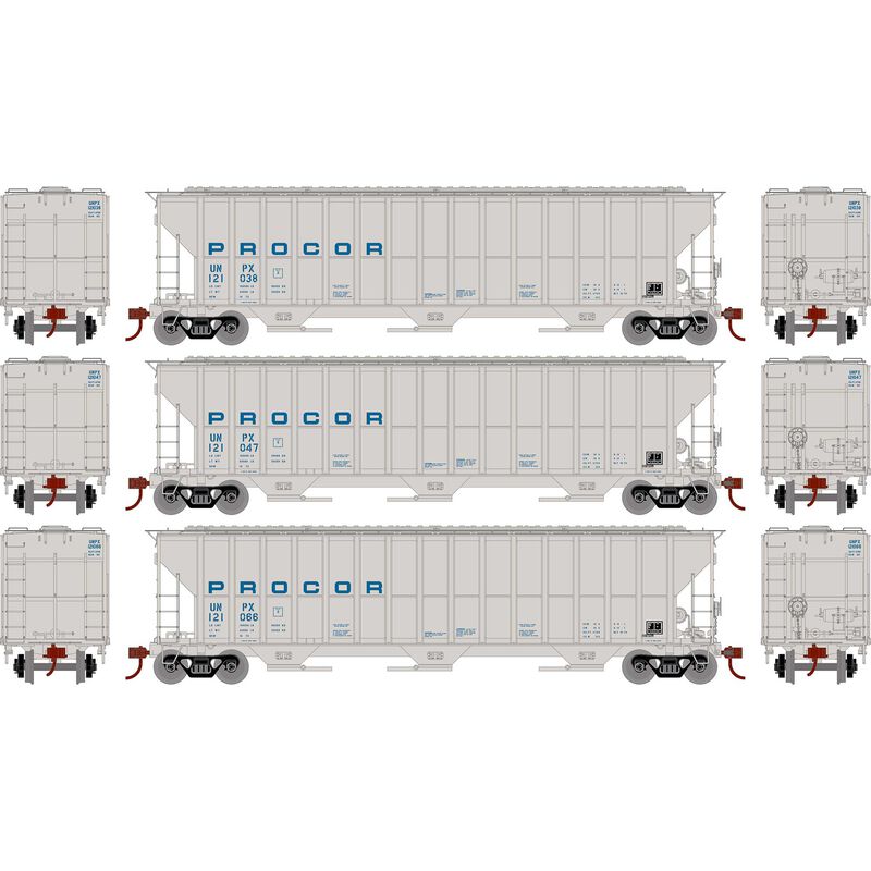 Athearn HO RTR FMC 4700 Covered Hopper, UNPX (3) - ATH81588