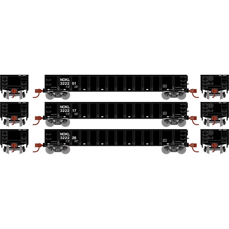 Athearn HO RTR 52' Mill Gondola, NOKL (3) - ATH8387