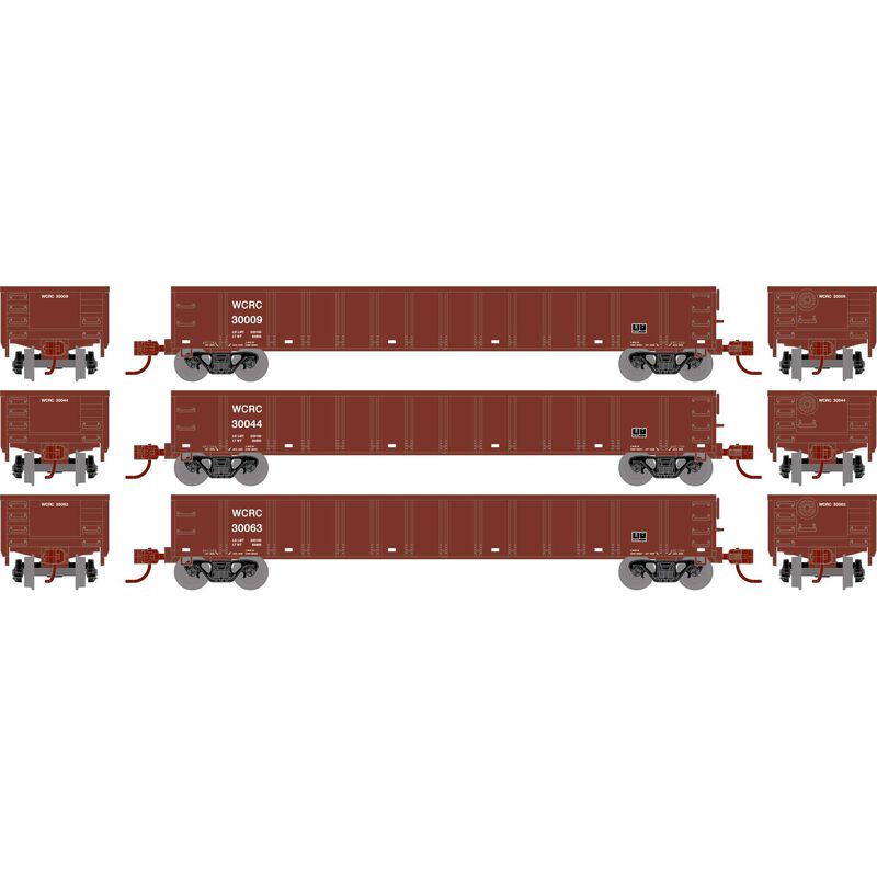 Athearn HO RTR 52' Mill Gondola, Washington Central (3) - ATH8399