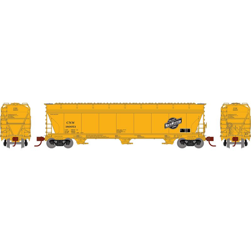 Athearn N ACF 4600 3-Bay CF Hopper, C&NW #180053 - ATH8491