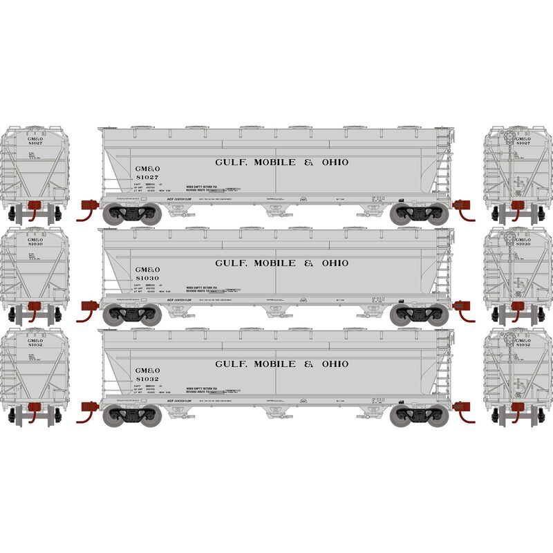 Athearn N ACF 4600 3-Bay CF Hopper, GM&O #1 (3) - ATH8499