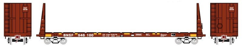 Athearn HO RTR 60' Bulkhead Flat, BNSF #546105 - ATH87722