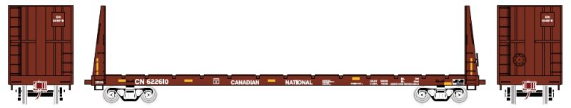 Athearn HO RTR 60' Bulkhead Flat, CN #622639 - ATH87732