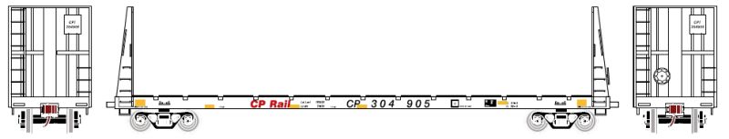 Athearn HO RTR 60' Bulkhead Flat, CPR #304932 - ATH87734