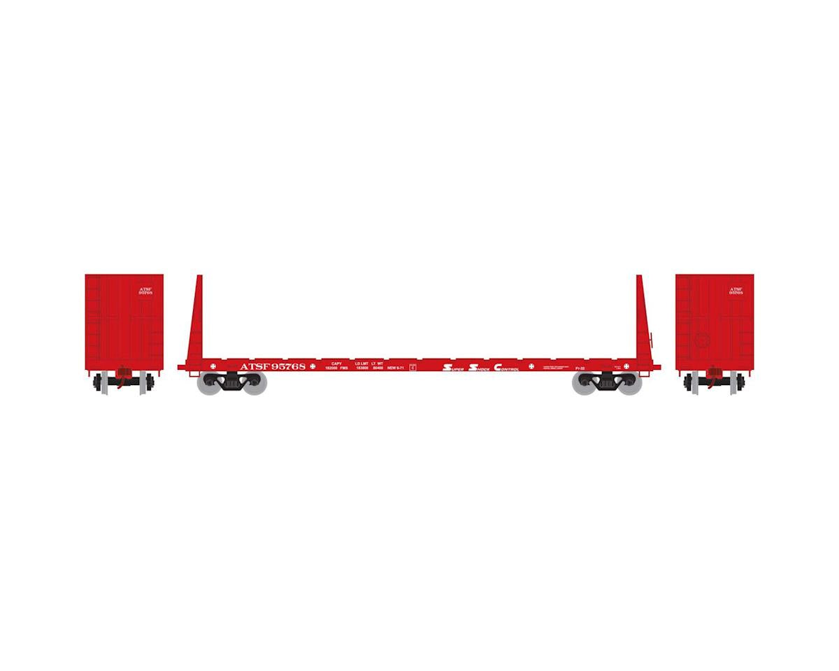 Athearn HO RTR 60' Bulkhead Flat, SF #95768 - ATH90215