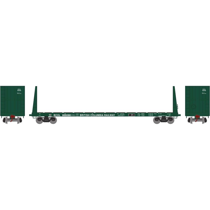 Athearn HO RTR 60' Bulkhead Flat, BCOL #866088 - ATH90534