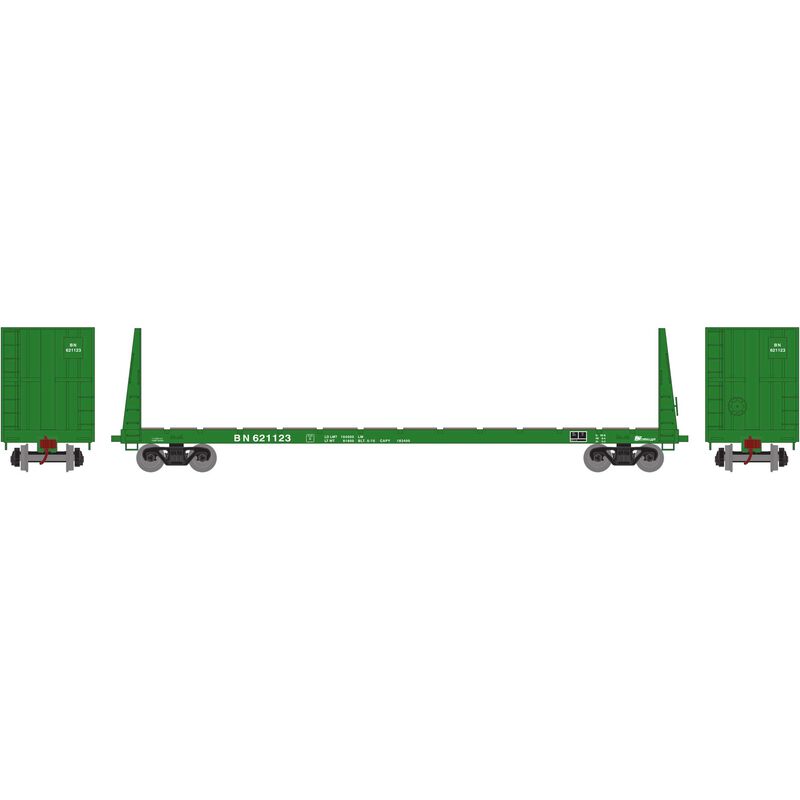 Athearn HO RTR 60' Bulkhead Flat, BN #621123 - ATH90538