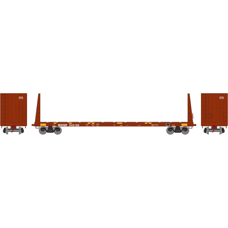 Athearn HO RTR 60' Bulkhead Flat, BNSF/Early #545188 - ATH90543