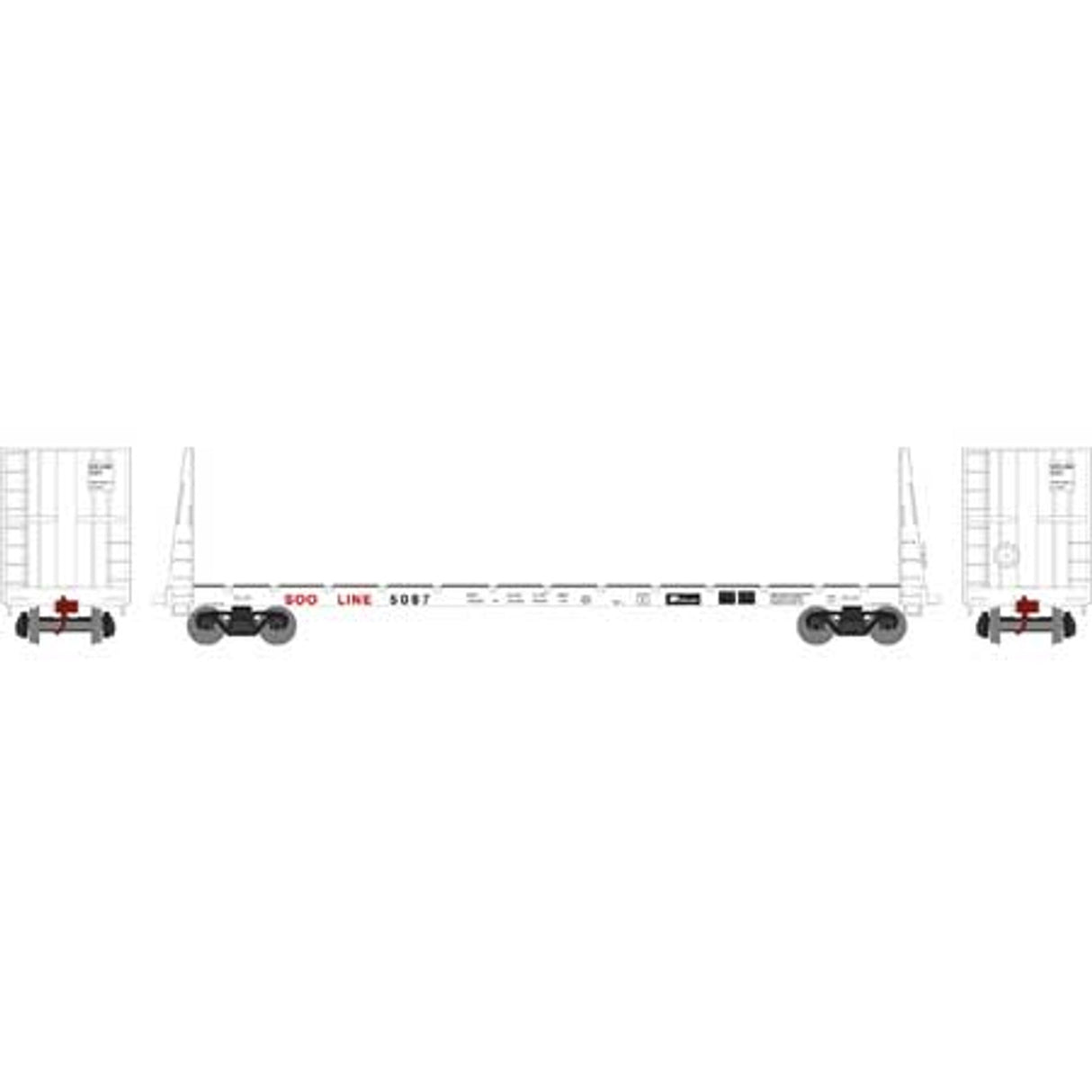 Athearn HO RTR 60' Bulkhead Flat, SOO #5082 - ATH90550