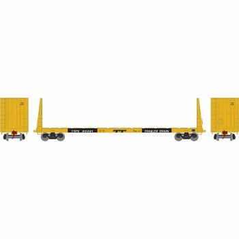 Athearn HO RTR 60' Bulkhead Flat, TT/Early #90491 - ATH90554