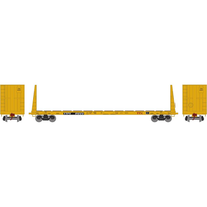 Athearn HO RTR 60' Bulkhead Flat, TTX/Red #81223 - ATH90557
