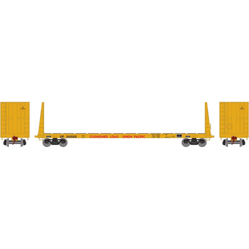 Athearn HO RTR 60' Bulkhead Flat, UP #215555 - ATH90563