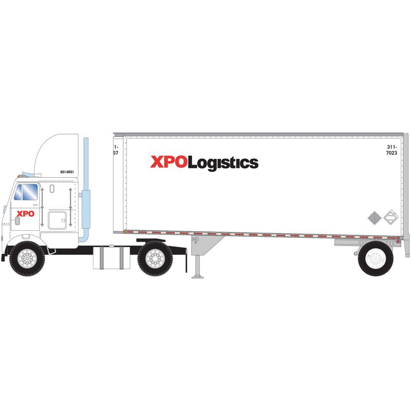 Athearn HO RTR FL-2 Axle w/28' Trailer, XPO - ATH91067