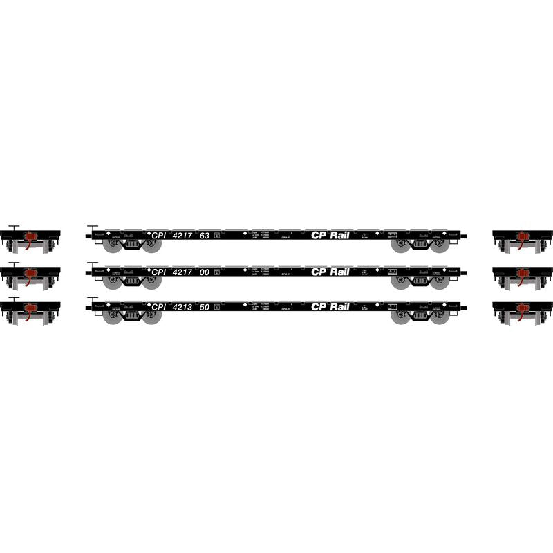 Athearn HO RTR 60' Flat Car, CPR (3) - ATH97077