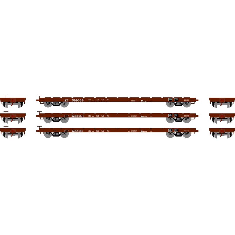 Athearn HO RTR 60' Flat Car, SP (3) - ATH97089