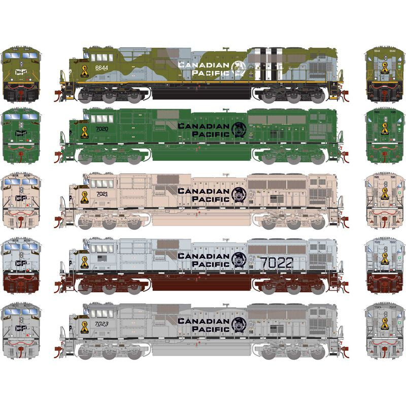 Athearn Genesis HO EMD SD70ACU Locomotive, Canadian Pacific (CP) Military Tribute Set 6644/7020/7021/7022/7023 (5)