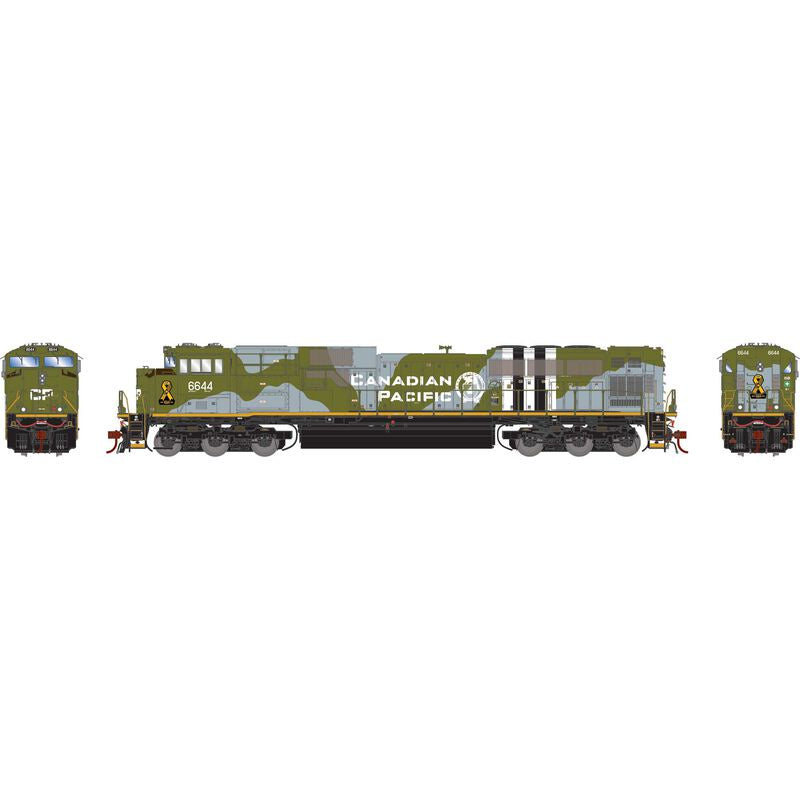 Athearn Genesis HO EMD SD70ACU Locomotive w/DCC & Sound, Canadian Pacific (CP) Military Tribute #6644