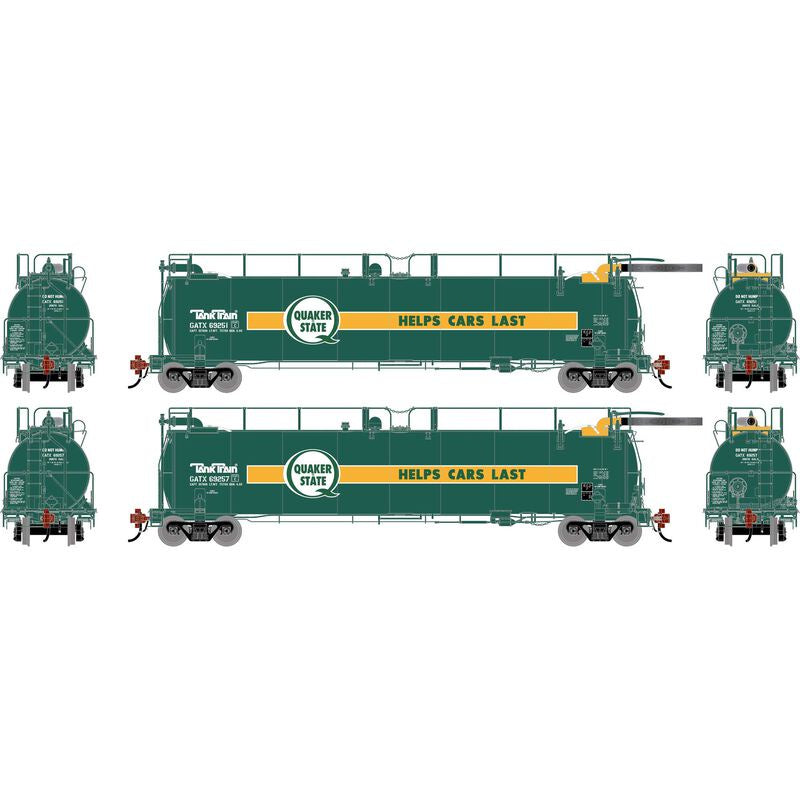Athearn Genesis HO TankTrain A/A, GATX Quaker State #69251/69257 (2)