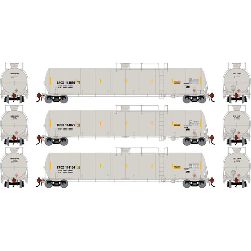 Athearn Genesis HO UTC 33K LPG Tank Car, CPCX #114056/114071/114104 (3)