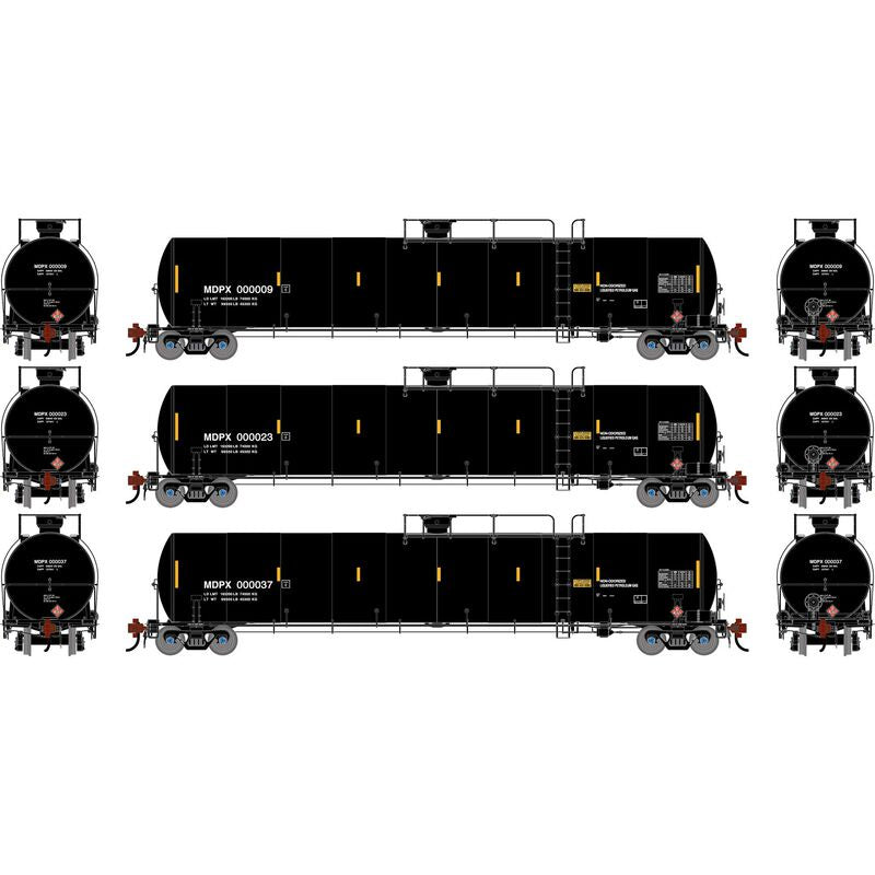 Athearn Genesis HO UTC 33K LPG Tank Car, MDPX #000009/000023/000037 (3)