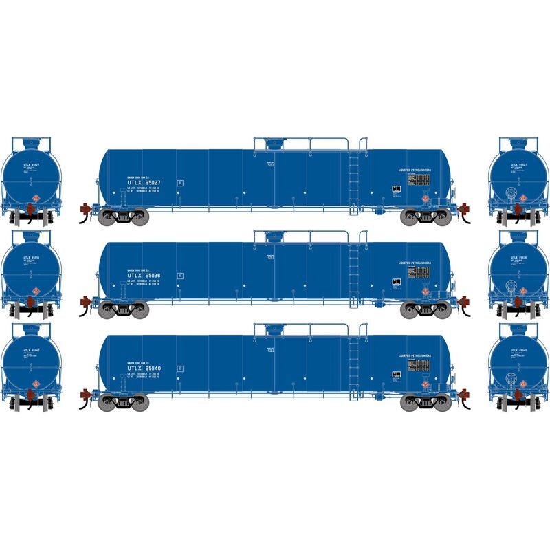 Athearn Genesis HO UTC 33K LPG Tank Car, UTLX #951127/951136/951140 (3)