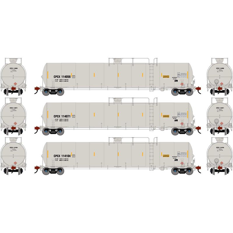 Athearn Genesis N  UTC 33K LPG Tank Car, CPCX #114056/114071/114104 (3)