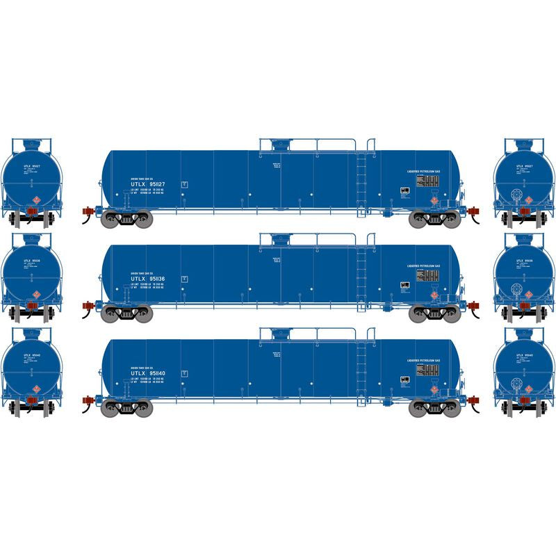Athearn Genesis N  UTC 33K LPG Tank Car, UTLX #951127/951136/951140 (3)
