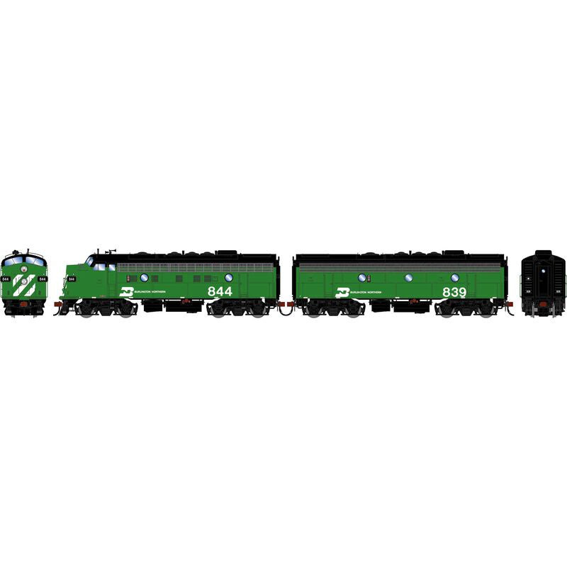 Athearn Genesis HO F9A/F9B Locomotive, Burlington Northern (BN) 'Freight' F9A- #844 F9B- #839