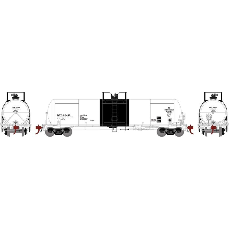 HO 20K Gal Acid Tank, GATX Black Band #20438