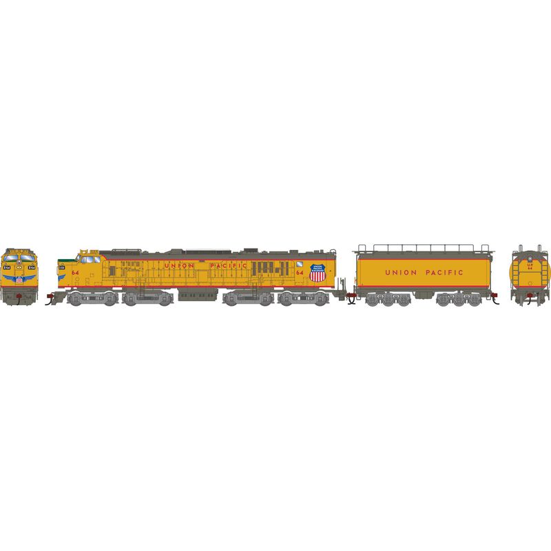 Athearn Genesis HO Gas Turbine w/Tender w/DCC & Sound, UP #64 - ATHG41511
