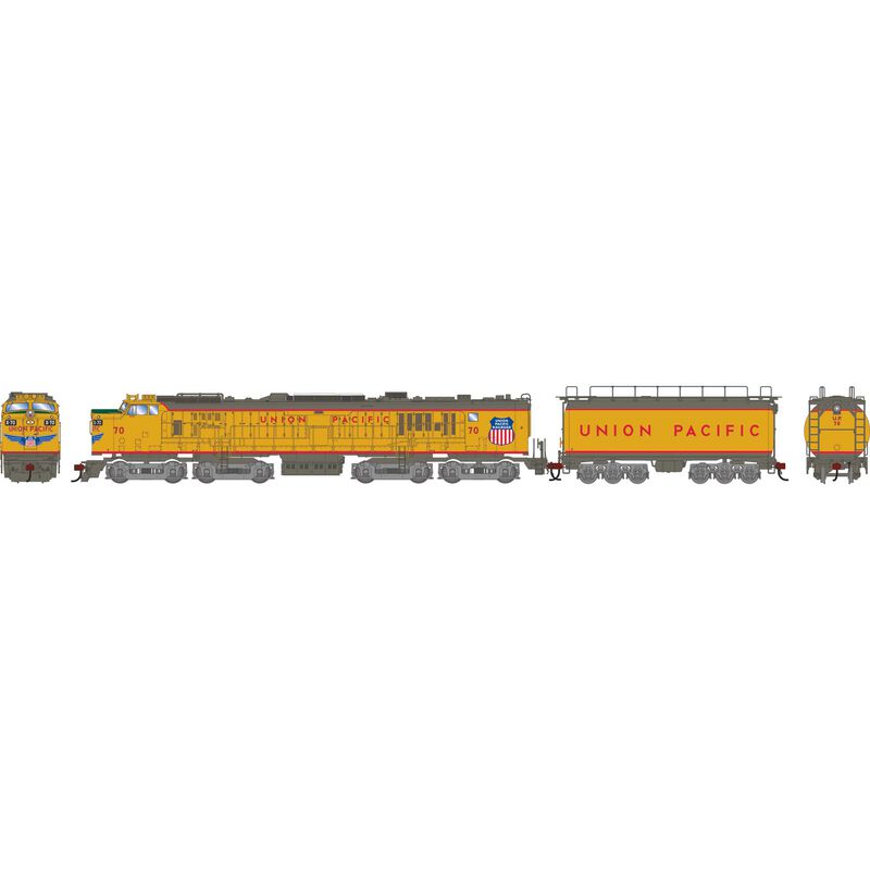 Athearn Genesis HO Gas Turbine w/Tender w/DCC & Sound, UP #70 - ATHG41513