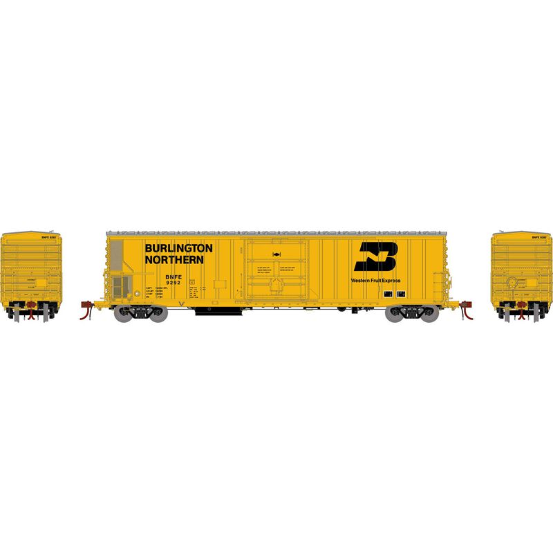 Athearn Genesis HO FGE 57' Mechanical Reefer, BNFE/Yellow #9292 - ATHG66301