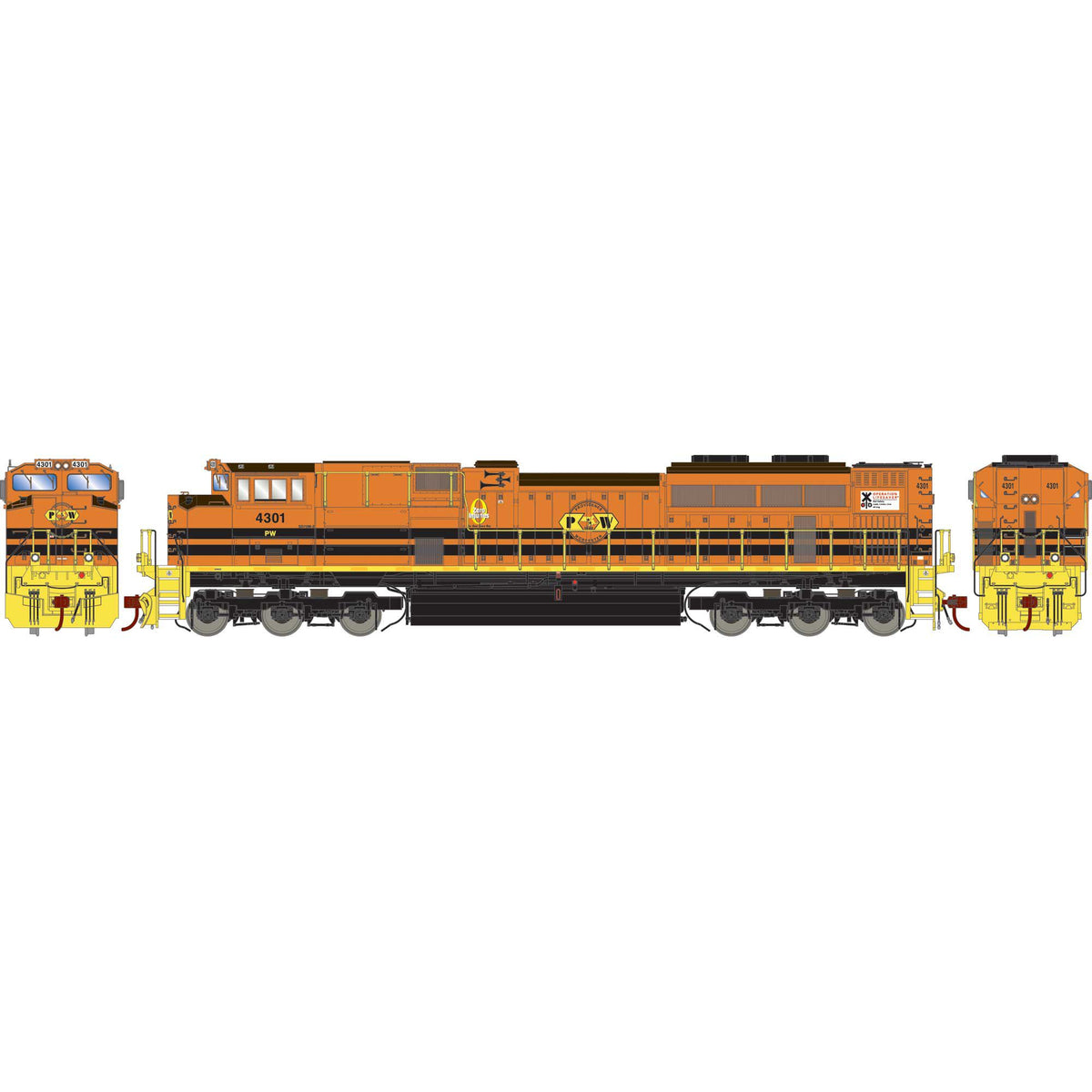 Athearn Genesis HO SD70M-2 w/DCC & Sound, Providence & Worcester (P&W) #4301