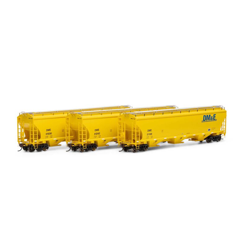 Athearn Genesis HO Trinity 3-Bay Hoppers, DM&E # 1 (3)