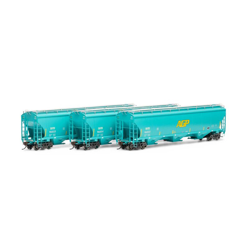 Athearn Genesis HO Trinity 3-Bay Hoppers, DJTX # 1 (3)