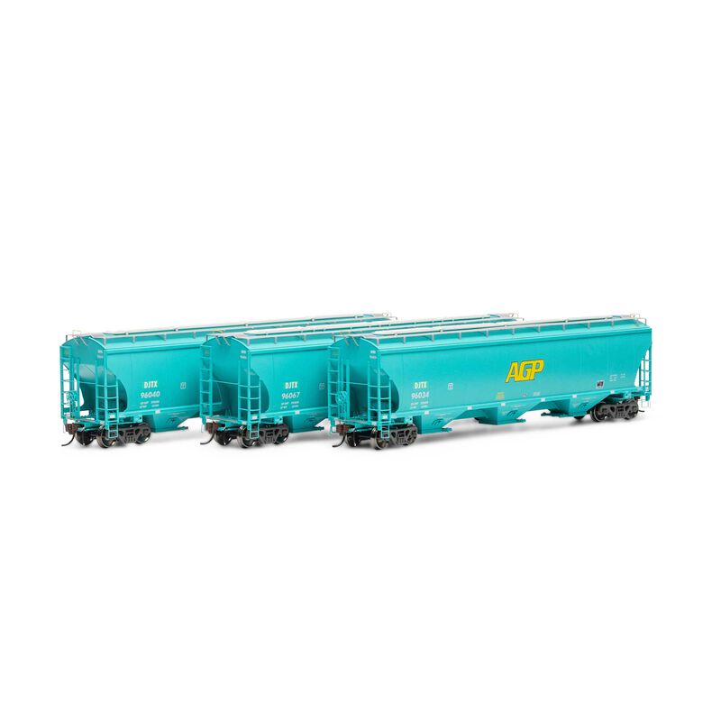 Athearn Genesis HO Trinity 3-Bay Hoppers, DJTX # 2 (3)