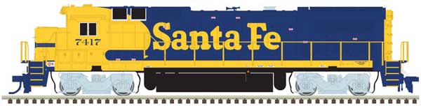 Atlas GE Dash 8-40B - Standard DC - Master(R) Silver -- Santa Fe 7430 (Warbonnet, blue, yellow) - ATL10003068