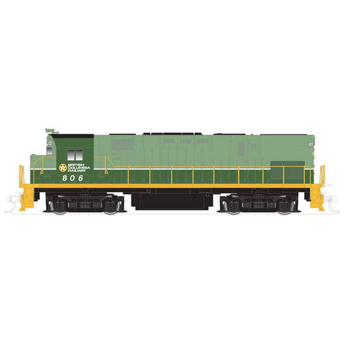 Atlas Alco C425 Phase 2 - Standard DC - Classic Silver -- British Columbia Railway 812 (2-Tone Green, Straight White Stripe) - ATL10003283
