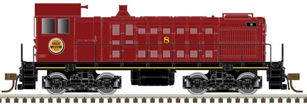Atlas HO Alco S2 - Standard DC - Master(R) Silver -- Chicago Great Western 8 (maroon, Lucky Strike Logo)