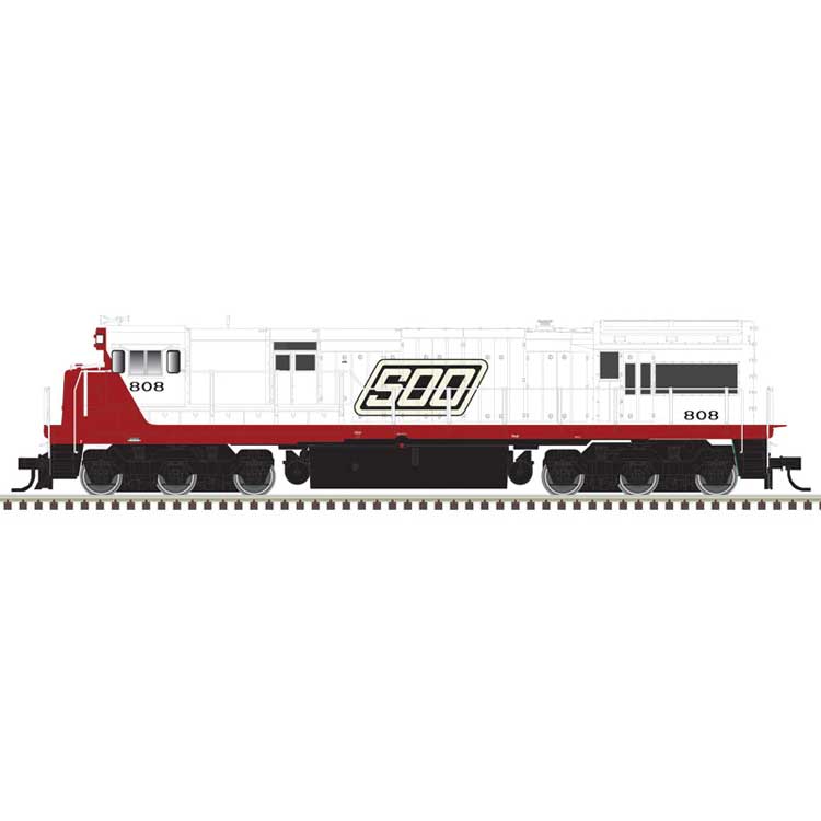 Atlas GE U30C Low Nose - Standard DC - Master(R) Silver -- Soo Line 808 (white, red, black, Parallelogram Soo) - ATL10003562