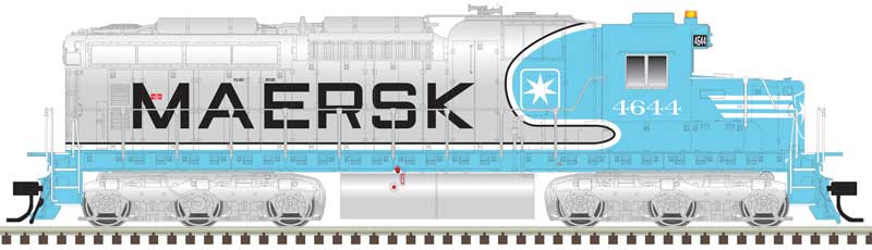 Atlas HO EMD SD26 - LokSound and DCC - Master(TM) Gold -- Maersk ATSF 4644 (Fantasy Scheme, blue, silver, Ditch Lights)
