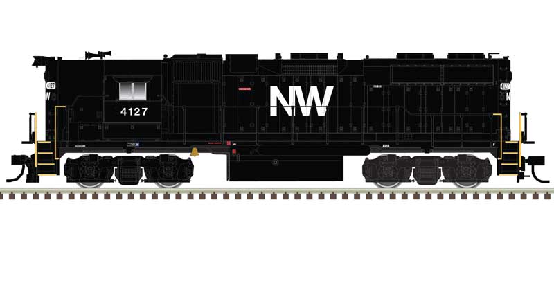 Atlas HO EMD GP38 High Nose - LokSound & DCC - Master(R) Gold -- Norfolk & Western #4127 (black, white)