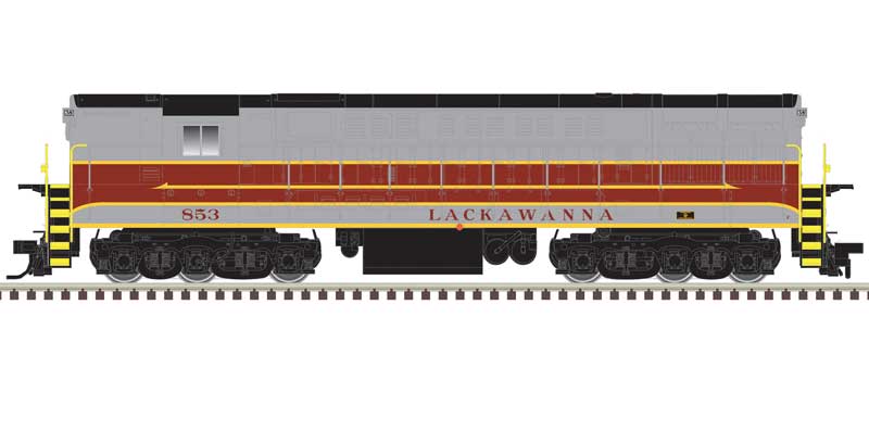 Atlas HO FM H-24-66 Phase 1A Trainmaster - LokSound & DCC - Master(R) Gold -- Delaware, Lackawanna & Western #853 (gray, maroon, yellow)